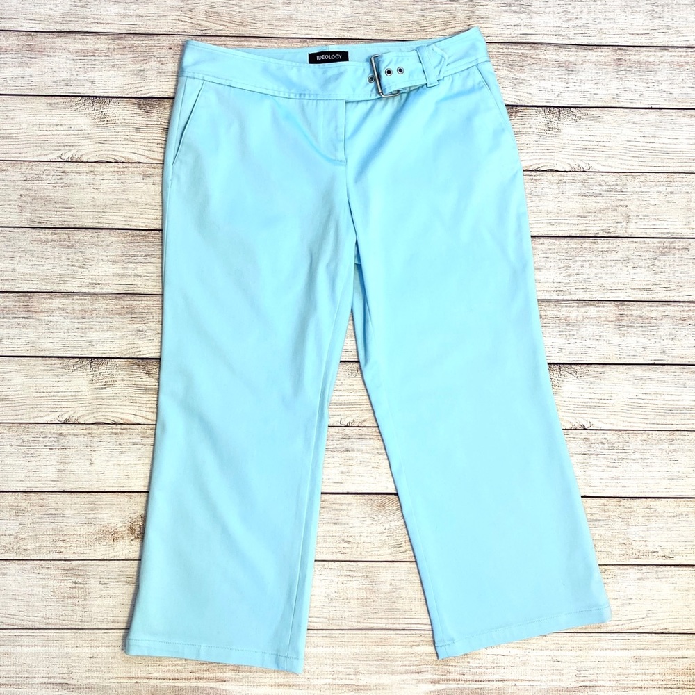Ideology Cropped Pants, Aqua, Size 10